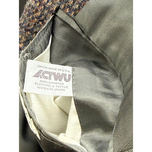 Vintage Harris Tweed Wool Sport Coat Blazer 2-Button Brown Blue Mens Size 38R/S? - Picture 11 of 16